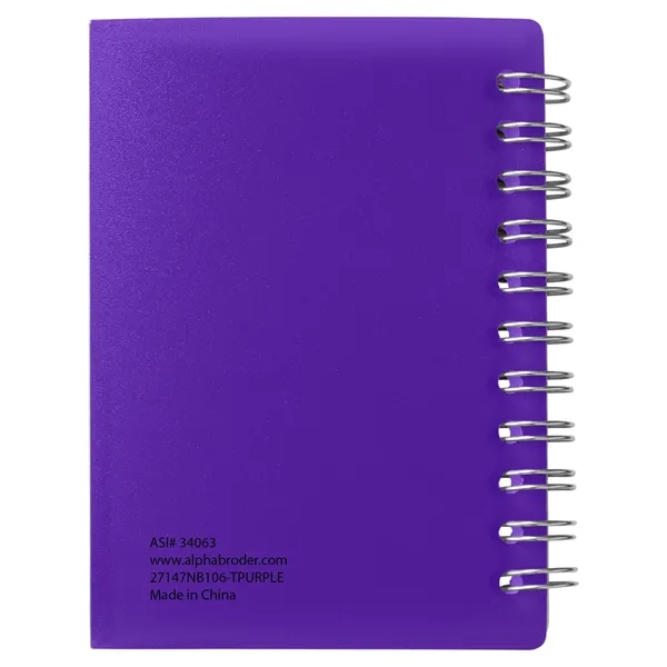 Small wire-bound notebook with flexible fold-over cover, tab-style closure and 60... from ASI 34063 alphabroder