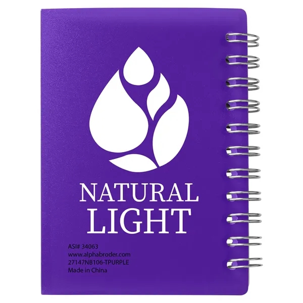 Small wire-bound notebook with flexible fold-over cover, tab-style closure and 60... from ASI 34063 alphabroder