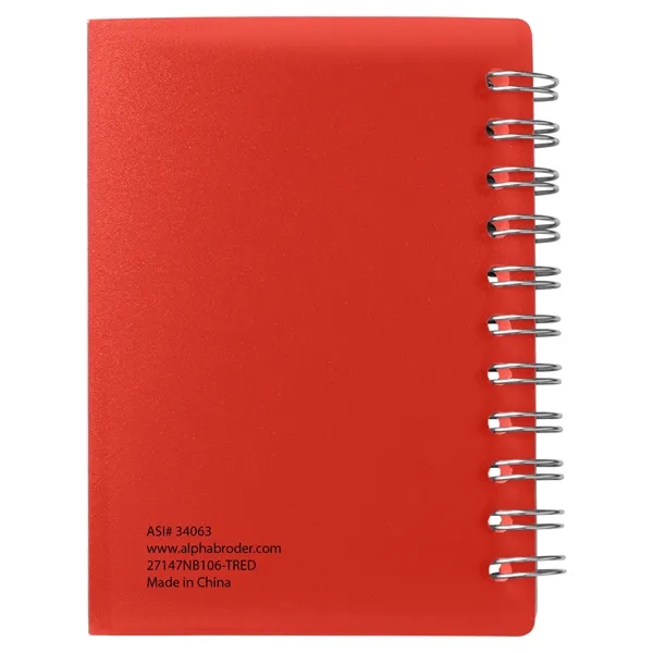 Small wire-bound notebook with flexible fold-over cover, tab-style closure and 60... from ASI 34063 alphabroder