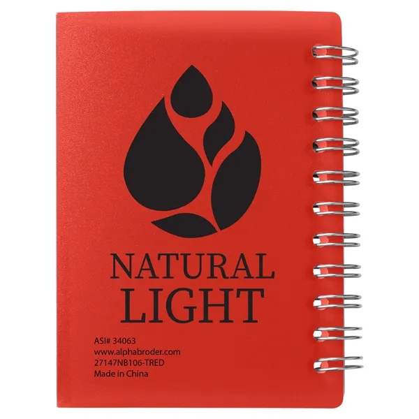 Small wire-bound notebook with flexible fold-over cover, tab-style closure and 60... from ASI 34063 alphabroder