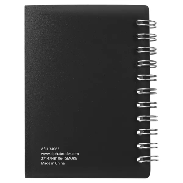 Small wire-bound notebook with flexible fold-over cover, tab-style closure and 60... from ASI 34063 alphabroder