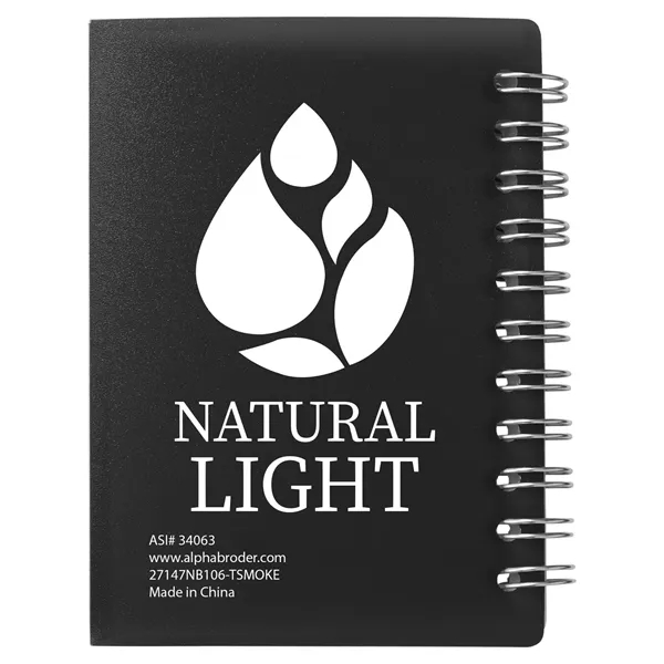 Small wire-bound notebook with flexible fold-over cover, tab-style closure and 60... from ASI 34063 alphabroder