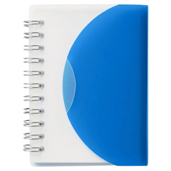 Small wire-bound notebook with flexible fold-over cover, tab-style closure and 60... from ASI 34063 alphabroder