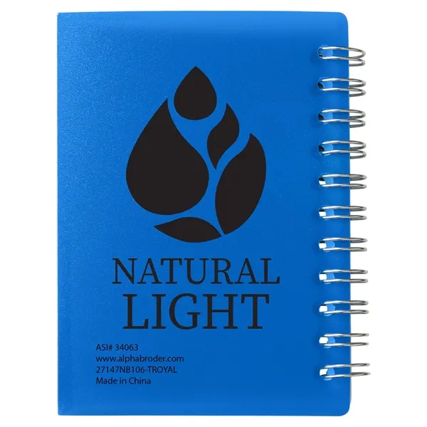 Small wire-bound notebook with flexible fold-over cover, tab-style closure and 60... from ASI 34063 alphabroder