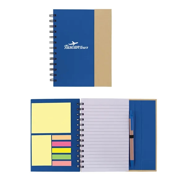 Recycled journal with magnetic flap closure, 70 sheets of paper, sticky... from ASI 34063 alphabroder