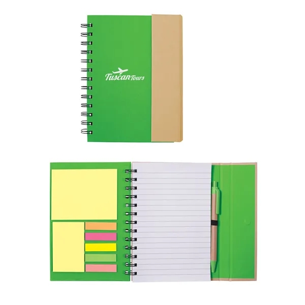 Recycled journal with magnetic flap closure, 70 sheets of paper, sticky... from ASI 34063 alphabroder