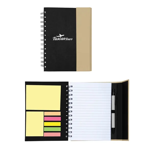 Recycled journal with magnetic flap closure, 70 sheets of paper, sticky... from ASI 34063 alphabroder