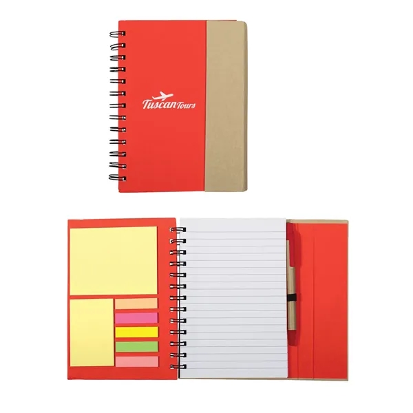 Recycled journal with magnetic flap closure, 70 sheets of paper, sticky... from ASI 34063 alphabroder