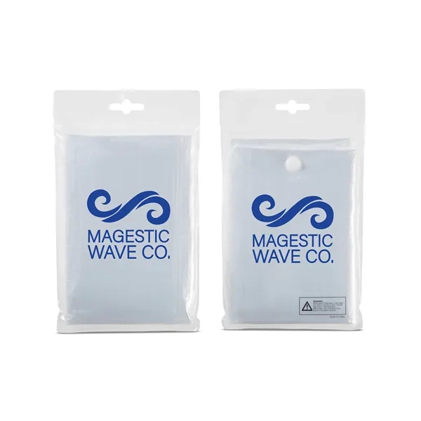 Disposable rain poncho with hood and compact pouch with snap closure.... from ASI 34063 alphabroder