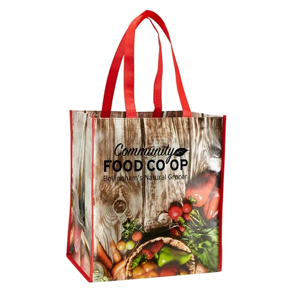 Laminated grocery tote bag made of 115 GSM non-woven material plus... from ASI 37218 Athena Promo (tm)