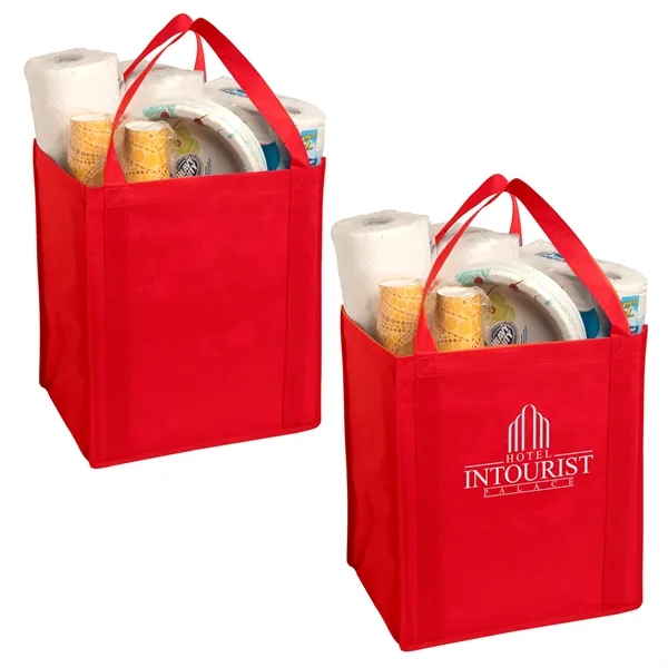 Large size grocery tote bag made of 80 GSM non-woven material... from ASI 37218 Athena Promo (tm)