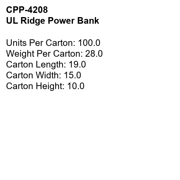 UL RIDGE POWER BANK... from ASI 30208 A P Specialties / AP Specialties