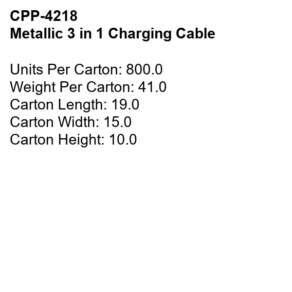 Metallic 3 in 1 Charging Cable... from ASI 30208 A P Specialties / AP Specialties