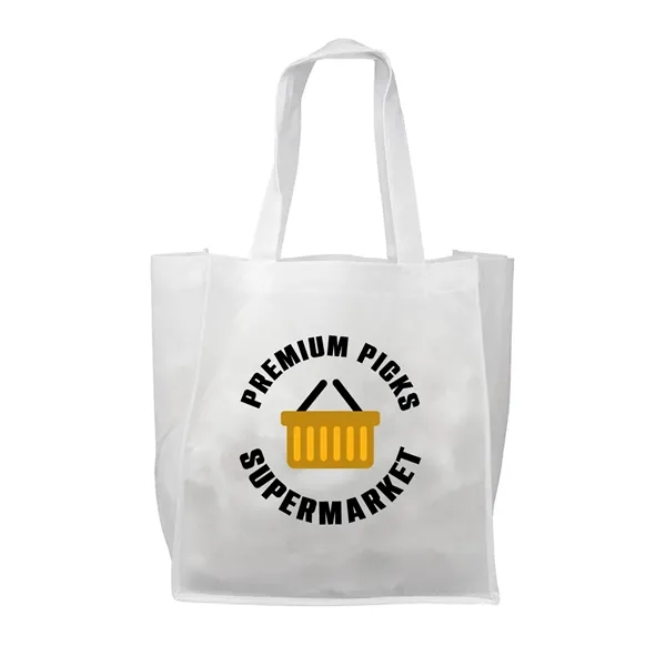 The Clipper Grocery tote bag is made 80 GSM Non-Woven Polypropylene... from ASI 62088 IDProductsource