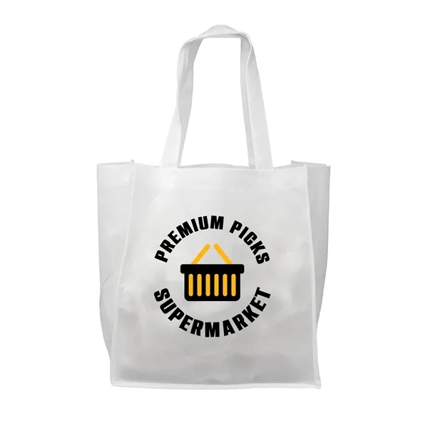 The Clipper Grocery tote bag is made 80 GSM Non-Woven Polypropylene... from ASI 62088 IDProductsource