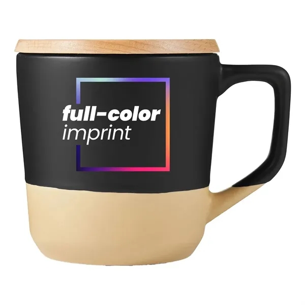 16.5oz Boston Ceramic Mug With Wood Lid... from ASI 57371 Eyevertising