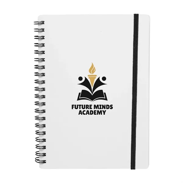 5" x 7" white 80-page spiral bound notebook with plastic cover... from ASI 62088 IDProductsource