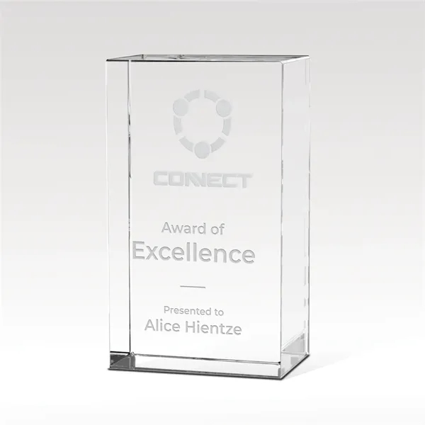 Tower shaped optical crystal award with customization.... from ASI 93986 Visions/Awardcraft / Visions Awards