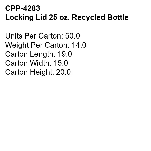 Locking Lid 25 oz. Recycled Bottle... from ASI 30208 A P Specialties / AP Specialties