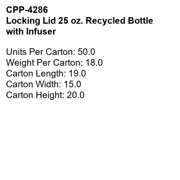 Locking 25 oz. Recycled Bottle with Infuser... from ASI 30208 A P Specialties / AP Specialties