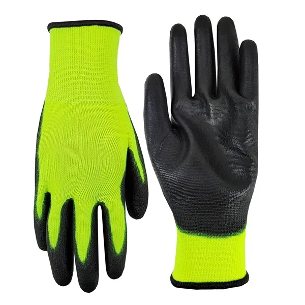 Polyester gloves with palms coated in black nitrile for puncture, snag,... from ASI 90160 Suntex Industries