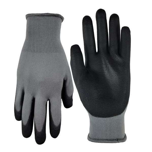 Polyester gloves with palms coated in black nitrile for puncture, snag,... from ASI 90160 Suntex Industries