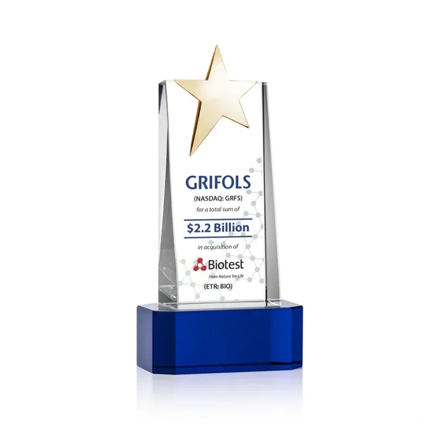 Fanshaw Gold Star VividPrint™ Award on Base - Blue... from ASI 84592 St Regis Group / St Regis