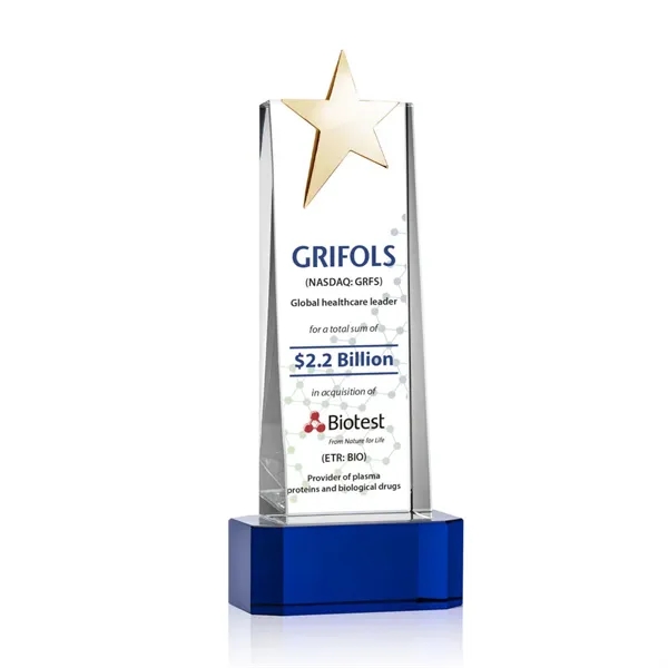Fanshaw Gold Star VividPrint™ Award on Base - Blue... from ASI 84592 St Regis Group / St Regis