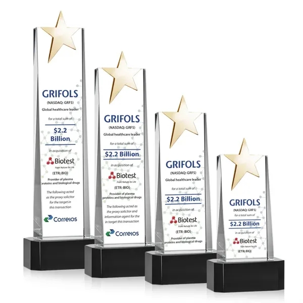 Fanshaw Gold Star VividPrint™ Award on Base - Black... from ASI 84592 St Regis Group / St Regis