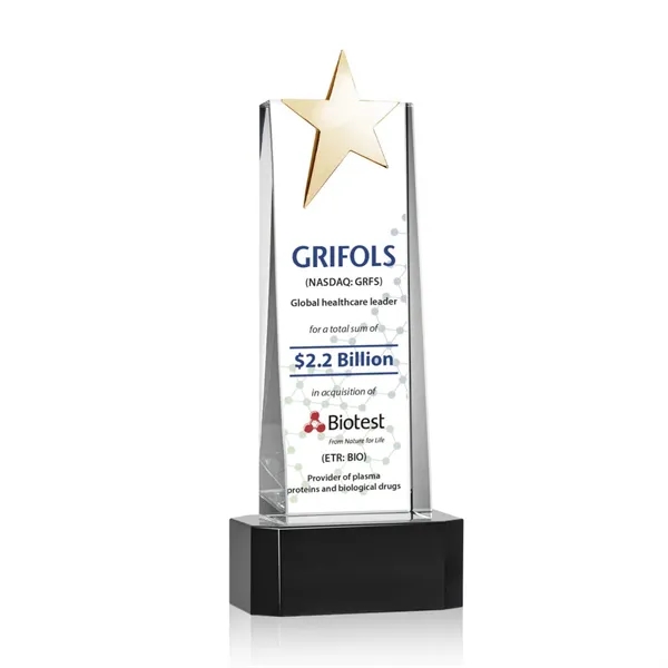 Fanshaw Gold Star VividPrint™ Award on Base - Black... from ASI 84592 St Regis Group / St Regis