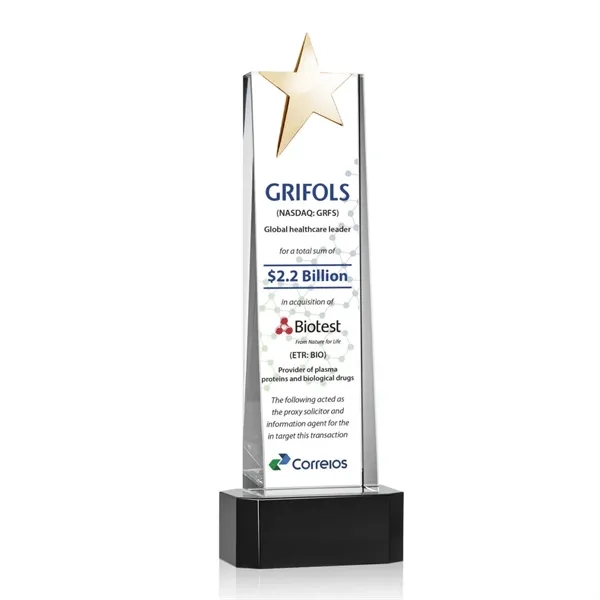 Fanshaw Gold Star VividPrint™ Award on Base - Black... from ASI 84592 St Regis Group / St Regis