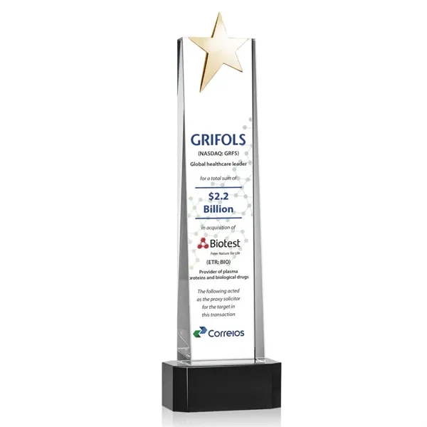 Fanshaw Gold Star VividPrint™ Award on Base - Black... from ASI 84592 St Regis Group / St Regis