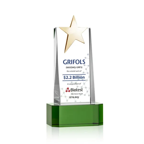 Fanshaw Gold Star VividPrint™ Award on Base - Green... from ASI 84592 St Regis Group / St Regis