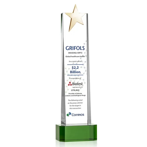 Fanshaw Gold Star VividPrint™ Award on Base - Green... from ASI 84592 St Regis Group / St Regis