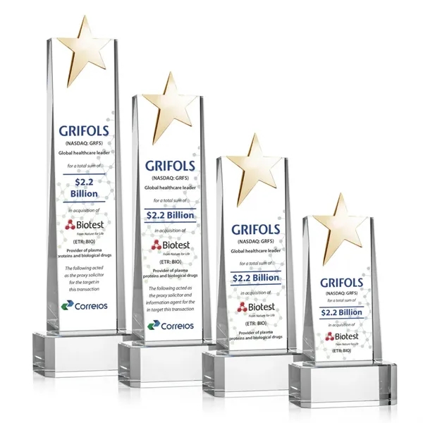 Fanshaw Gold Star VividPrint™ Award on Base - Clear... from ASI 84592 St Regis Group / St Regis