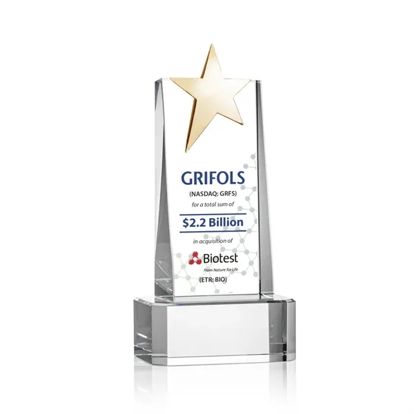 Fanshaw Gold Star VividPrint™ Award on Base - Clear... from ASI 84592 St Regis Group / St Regis