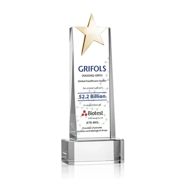 Fanshaw Gold Star VividPrint™ Award on Base - Clear... from ASI 84592 St Regis Group / St Regis