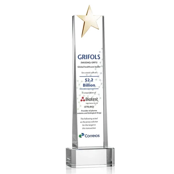 Fanshaw Gold Star VividPrint™ Award on Base - Clear... from ASI 84592 St Regis Group / St Regis