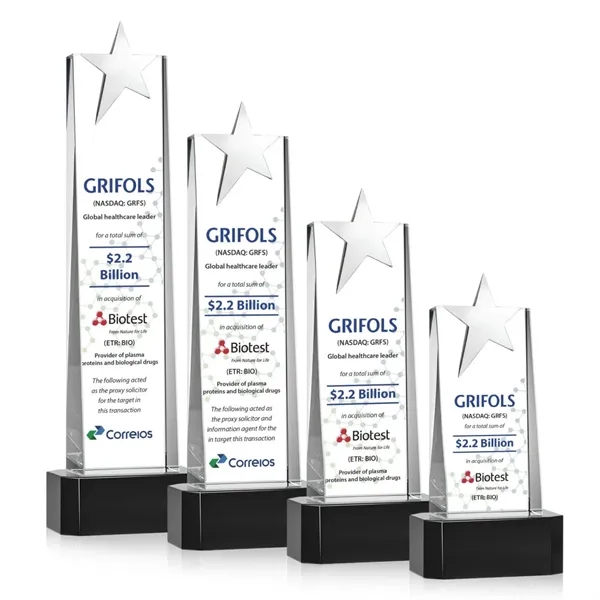 Fanshaw Silver Star VividPrint™ Award On Base - Black... from ASI 84592 St Regis Group / St Regis