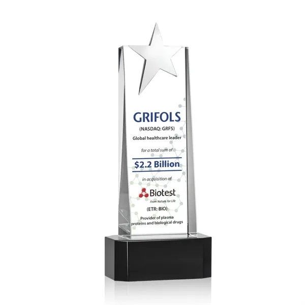 Fanshaw Silver Star VividPrint™ Award On Base - Black... from ASI 84592 St Regis Group / St Regis