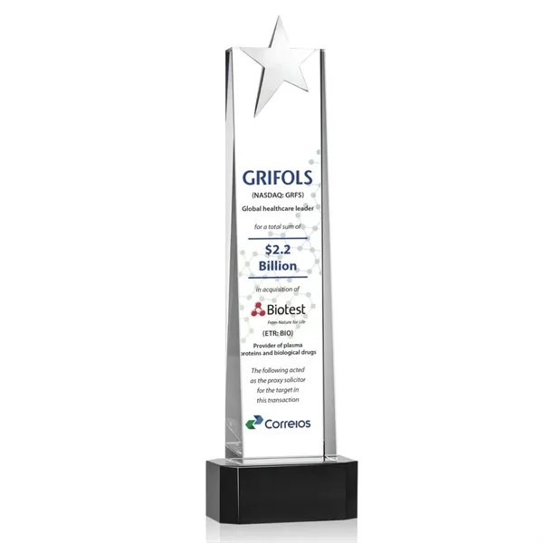 Fanshaw Silver Star VividPrint™ Award On Base - Black... from ASI 84592 St Regis Group / St Regis