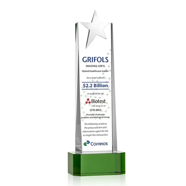 Fanshaw Silver Star VividPrint™ Award On Base - Green... from ASI 84592 St Regis Group / St Regis
