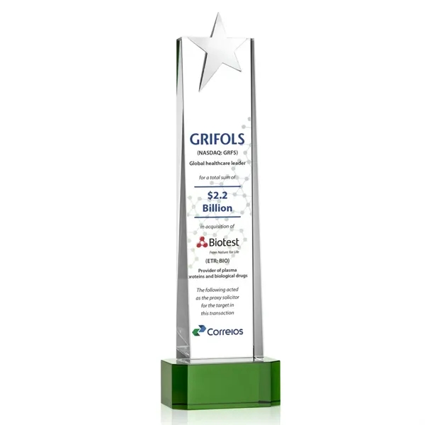Fanshaw Silver Star VividPrint™ Award On Base - Green... from ASI 84592 St Regis Group / St Regis