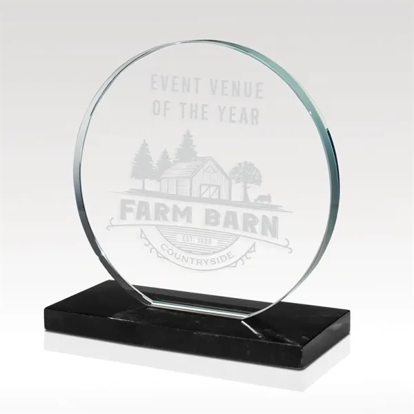 Starphire glass award sculpture with ebony stone base.... from ASI 93986 Visions/Awardcraft / Visions Awards