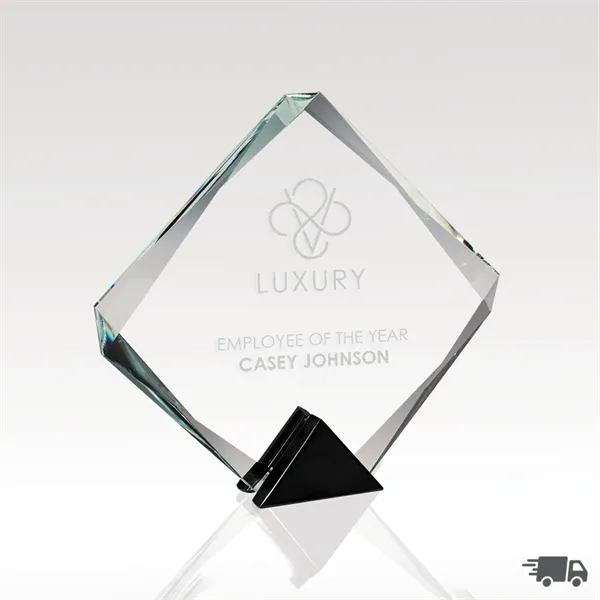Starphire glass award with black stone base.... from ASI 93986 Visions/Awardcraft / Visions Awards