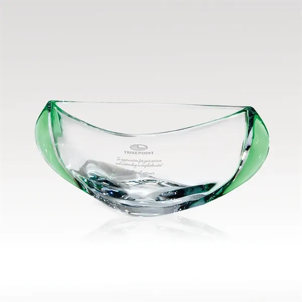 12" x 4 1/2" x 7 1/8" clear optic crystal bowl... from ASI 93986 Visions/Awardcraft / Visions Awards