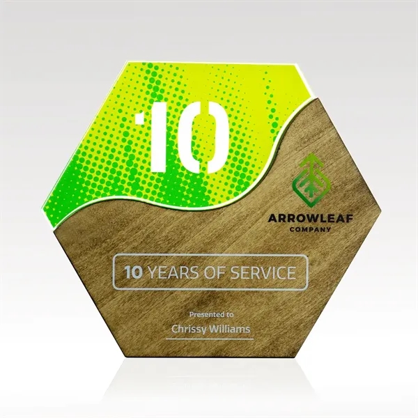 Customizable Hexagon Wave Puzzle award plaque, available in three sizes.... from ASI 93986 Visions/Awardcraft / Visions Awards