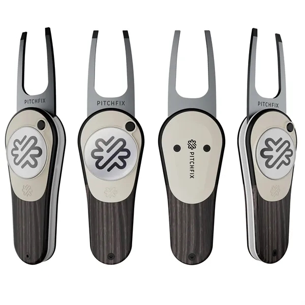 Pitchfix: The Woodie is a premium switchblade divot tool. Wood-effect finish... from ASI 61966 HPG / BCG Creations HPG Gold