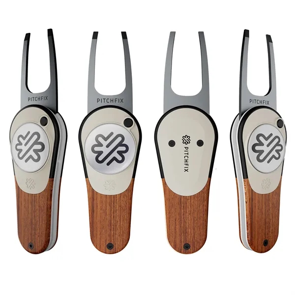Pitchfix: The Woodie is a premium switchblade divot tool. Wood-effect finish... from ASI 61966 HPG / BCG Creations HPG Gold