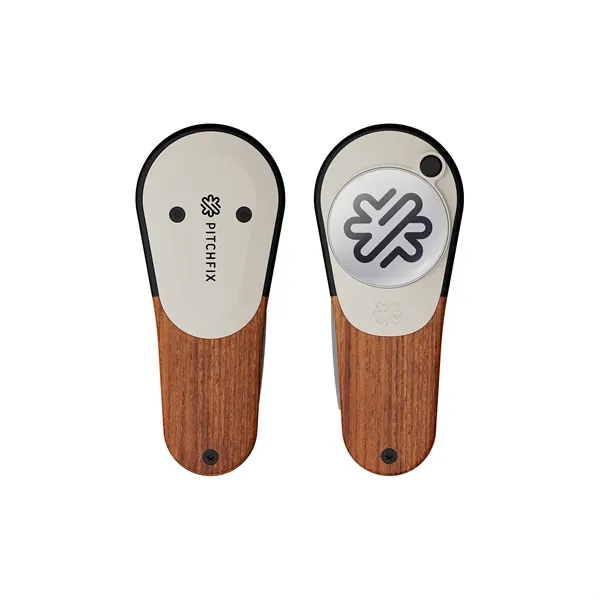Pitchfix: The Woodie is a premium switchblade divot tool. Wood-effect finish... from ASI 61966 HPG / BCG Creations HPG Gold